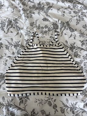 Aerie Stripe Halter bikini top size L